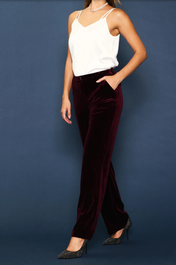 Burgundy Velvet Pants