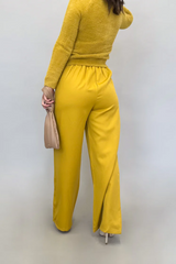 Chartreuse Carrey Wide Leg Pants