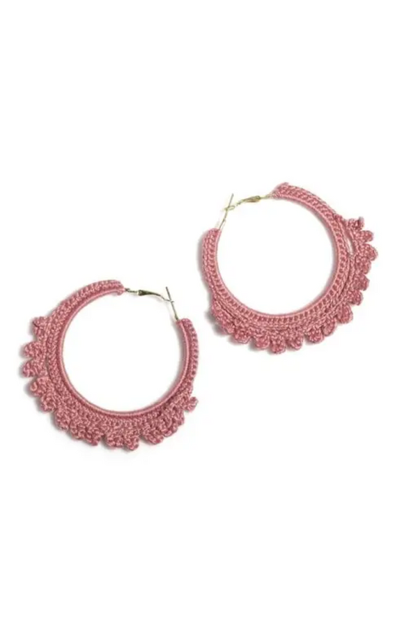 Rose Emme Crocheted Hoop Earrings