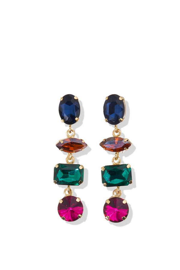 Haddie Magenta Multicolor Mixed Dangle Earring