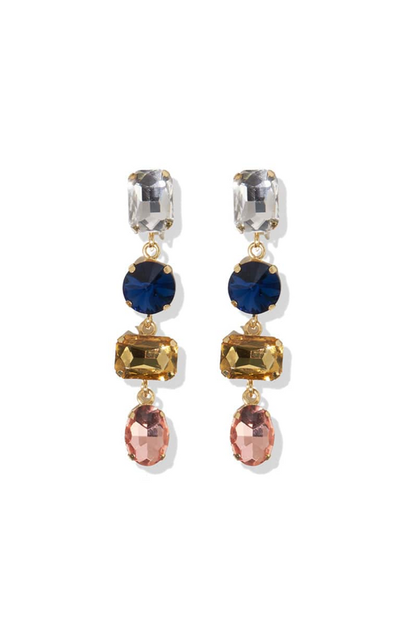 Haddie Yellow Multicolor Mixed Dangle Earring