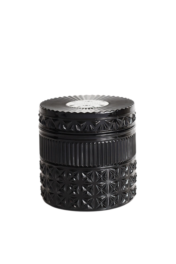 Black Faceted Jar Candle - Smoked Clove
