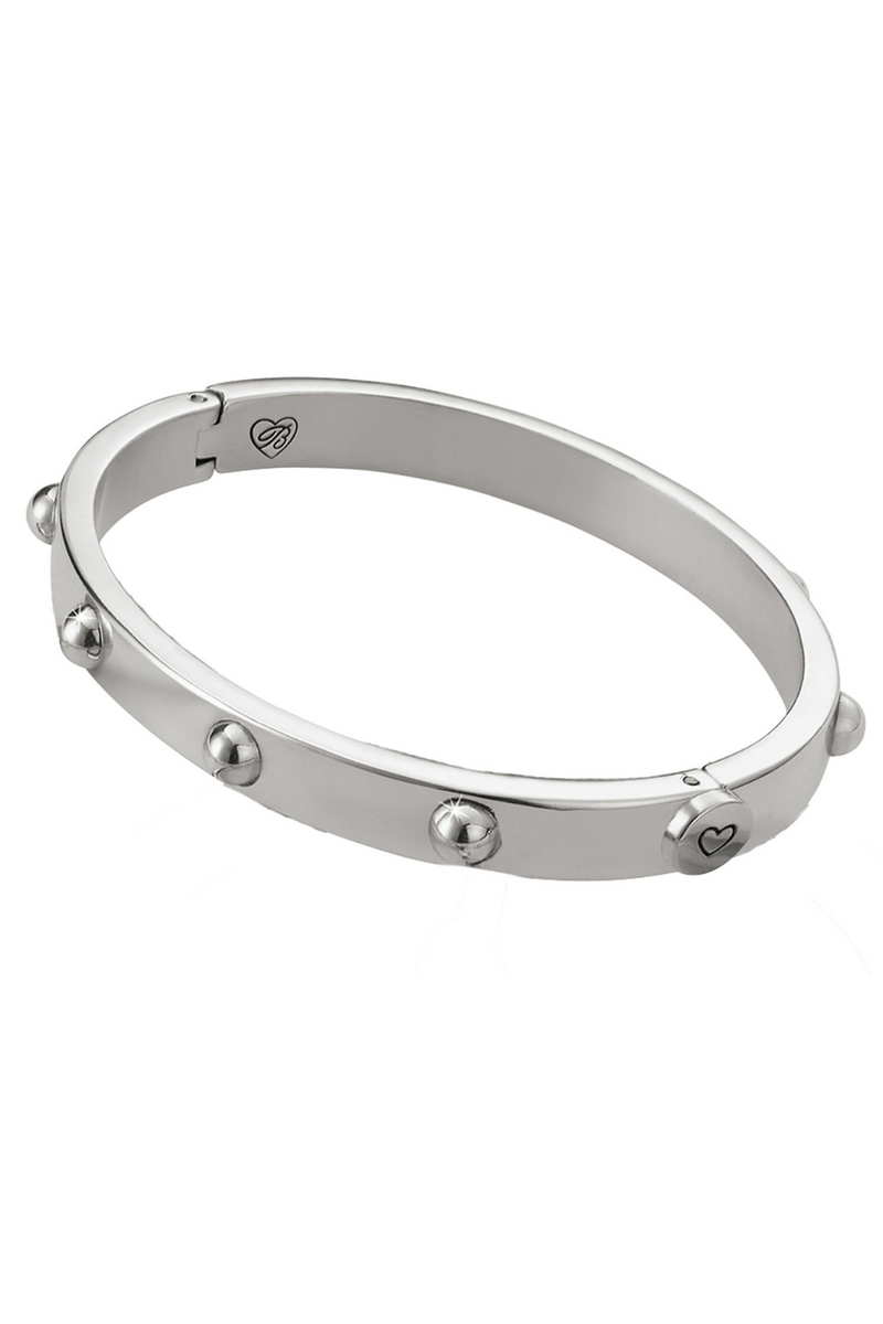 Silver Pretty Tough Groove Hinged Bangle