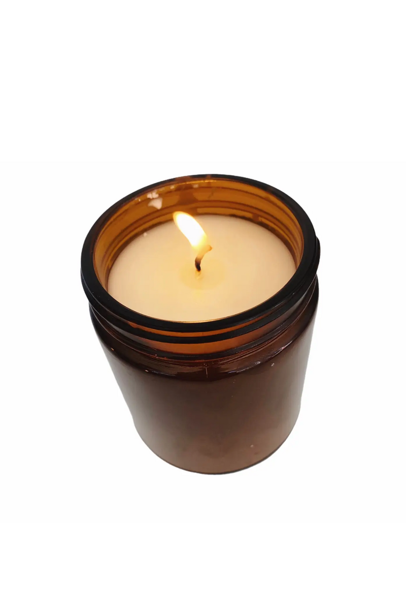 Coastal Sage 8 oz Coconut Wax Amber Jar Candle