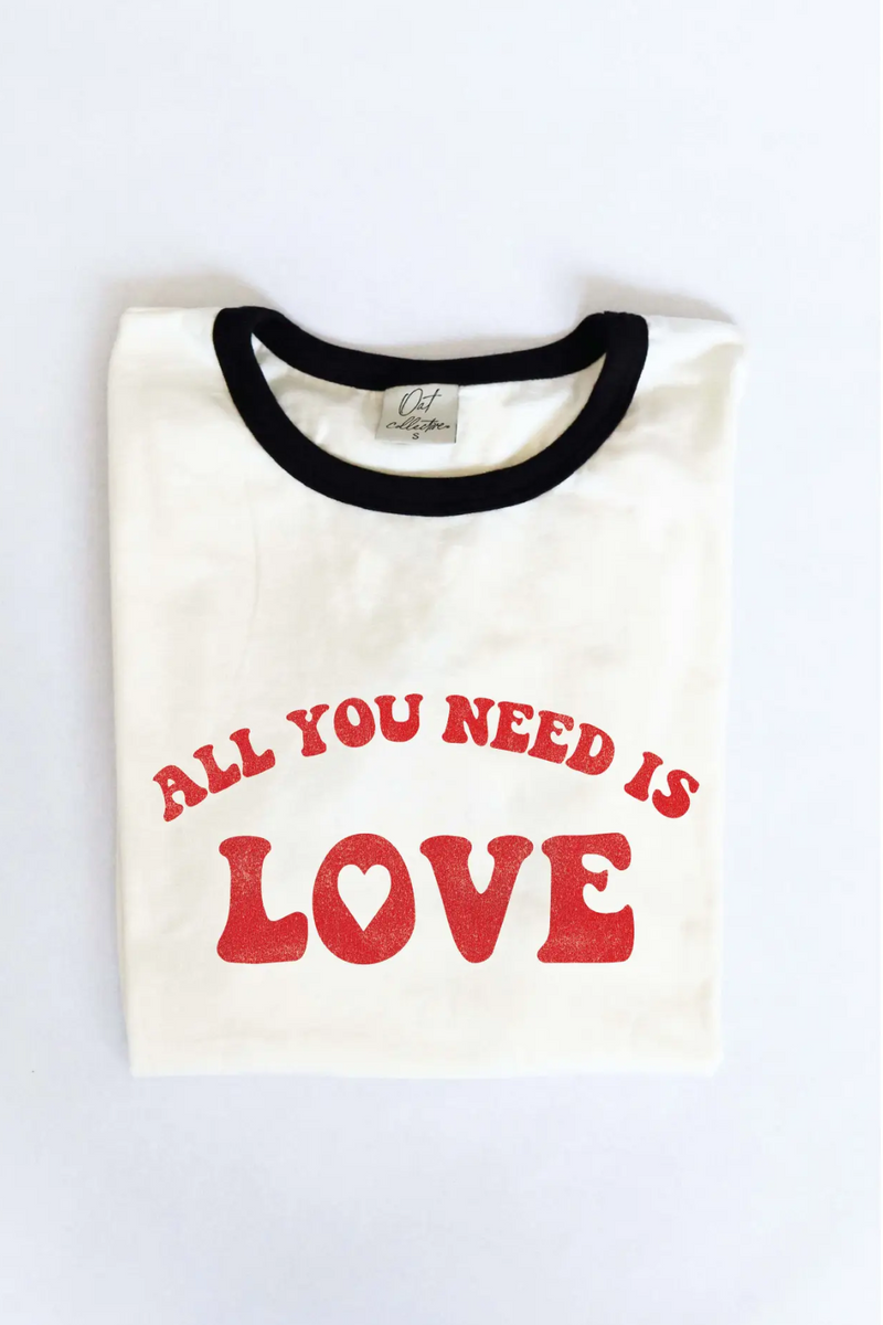 All You Need Is Love  Ringer Graphic T-Shirt