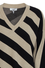 Black/Cream Miran V-Neck Sweater