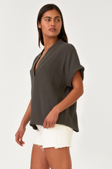 Lagoon V-Neck Dolman Sleeve Top
