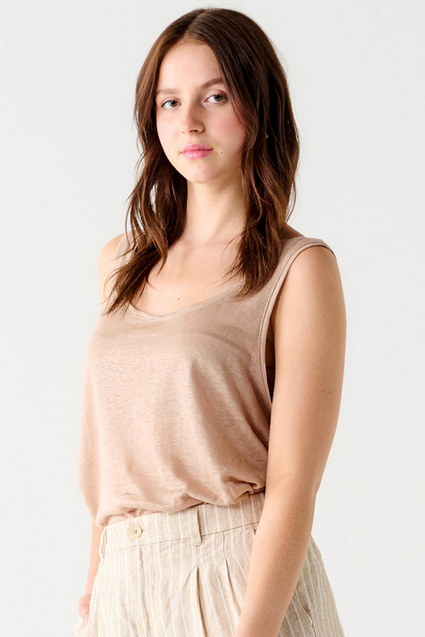 Nude Heather Linen Tank