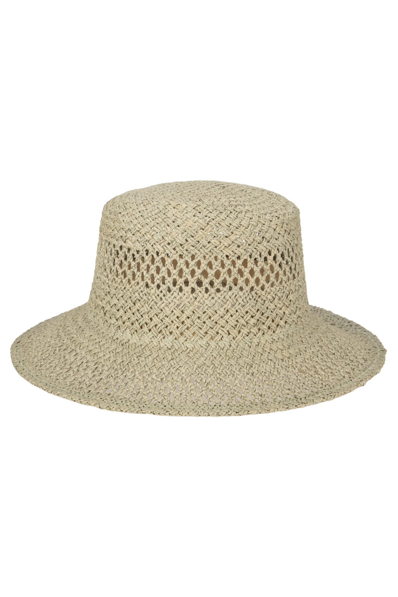 Sage Woven Paper Bucket Hat with Ventilation