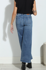 Camille Exposed Button Wide Leg Dauntless Denim