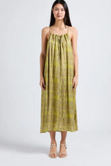 Yellow Print Halter Dress