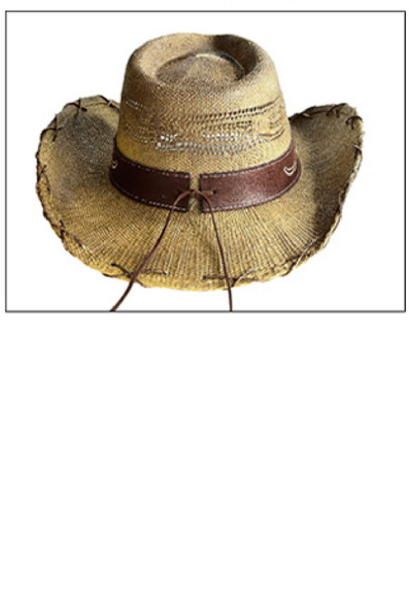 Ash Brown Metallic X Stitches Vented Cowboy Hat