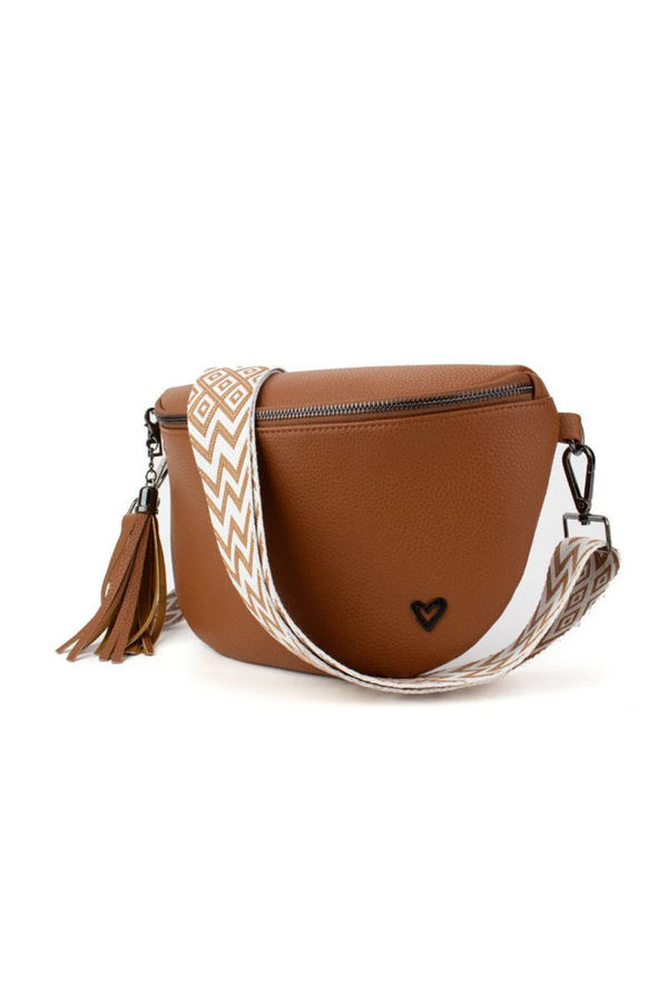 Brown Kimberly Vegan Leather Crossbody Bag