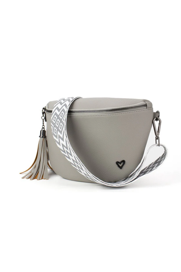 Grey Kimberly Vegan Leather Crossbody Bag