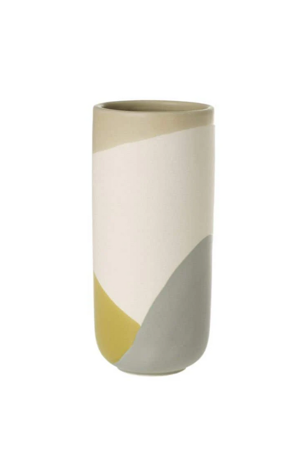 Mustard/Grey Colorway Ceramic Vase