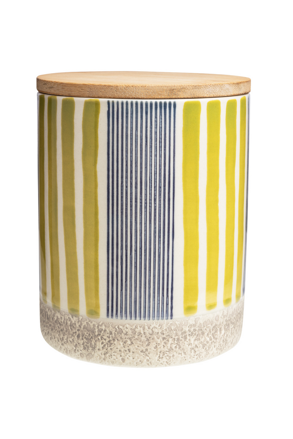 Navy/Yellow Stripe Storage Canister