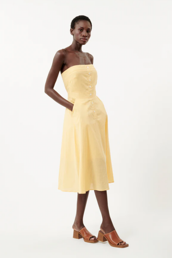 Amenie Yellow Strapless Dress
