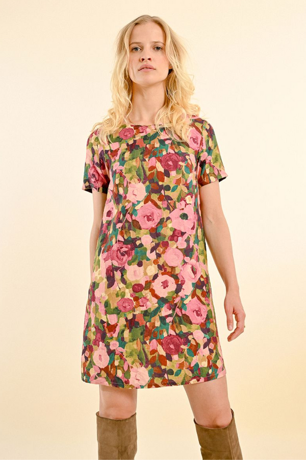 Pink Lallie Floral Print Shift Dress