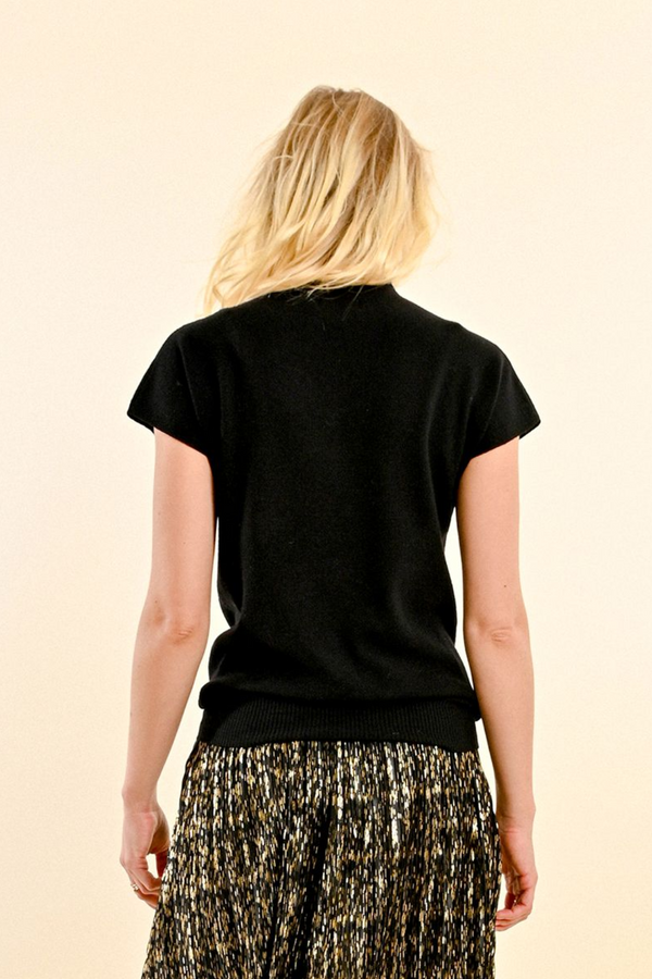 Black High Neck Top