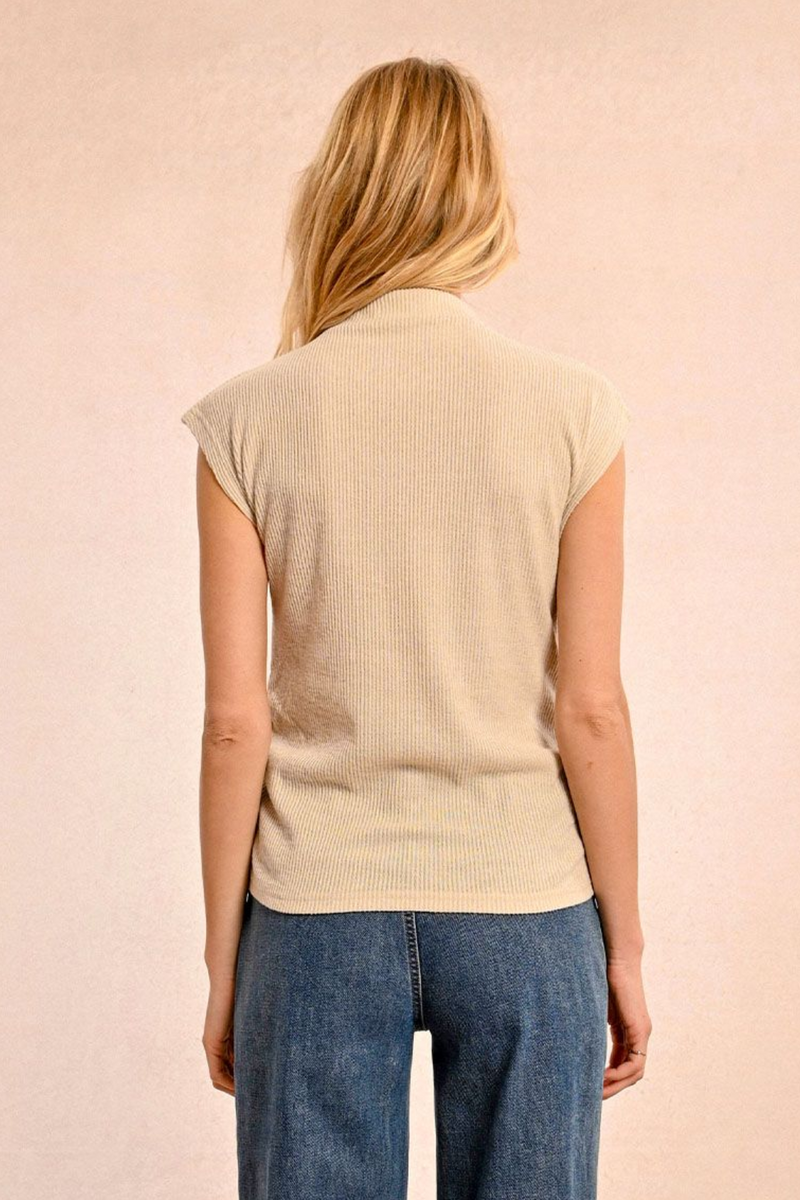 Cream High Neck Top