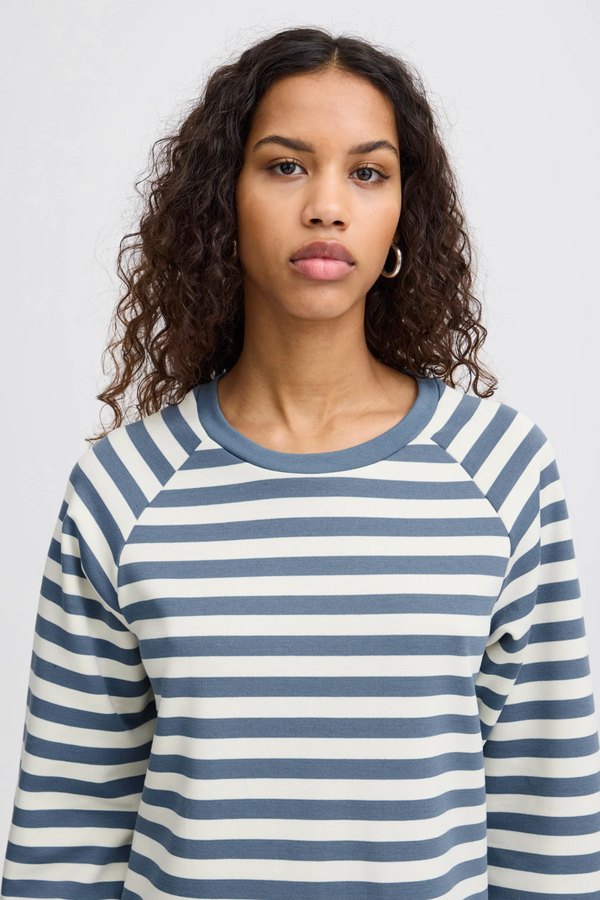 Blue Marine/Cream Long Sleeve Sweatshirt