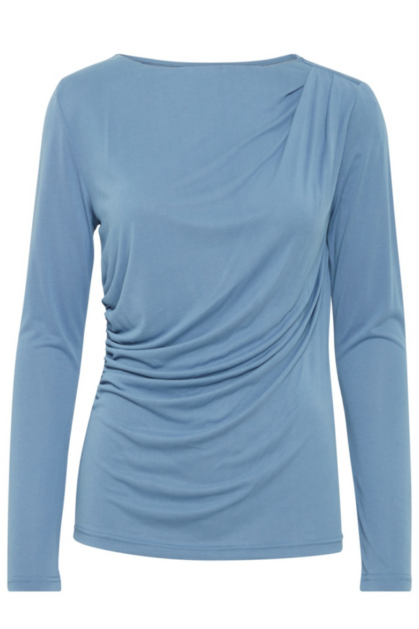 Blue Perl Drape Long Sleeve Top