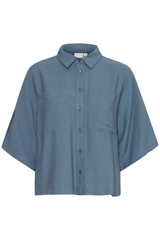 Blue Mirage IHPhiono Button Front Short Sleeve Top