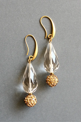 Crystal and Topaz Glass Earrings