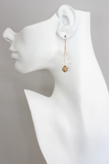 Crystal and Topaz Glass Earrings