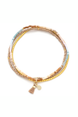 Desert Multi/Gold Chromacolor Miyuki Bracelet Trio