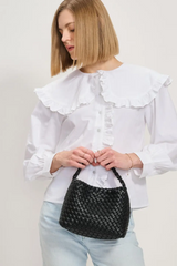 Black Kaia Woven Crossbody
