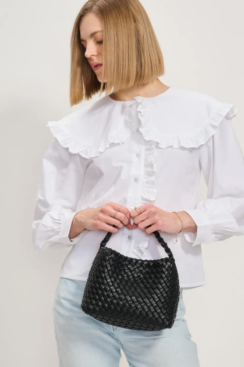 Black Kaia Woven Crossbody