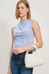 White Kaia Woven Crossbody