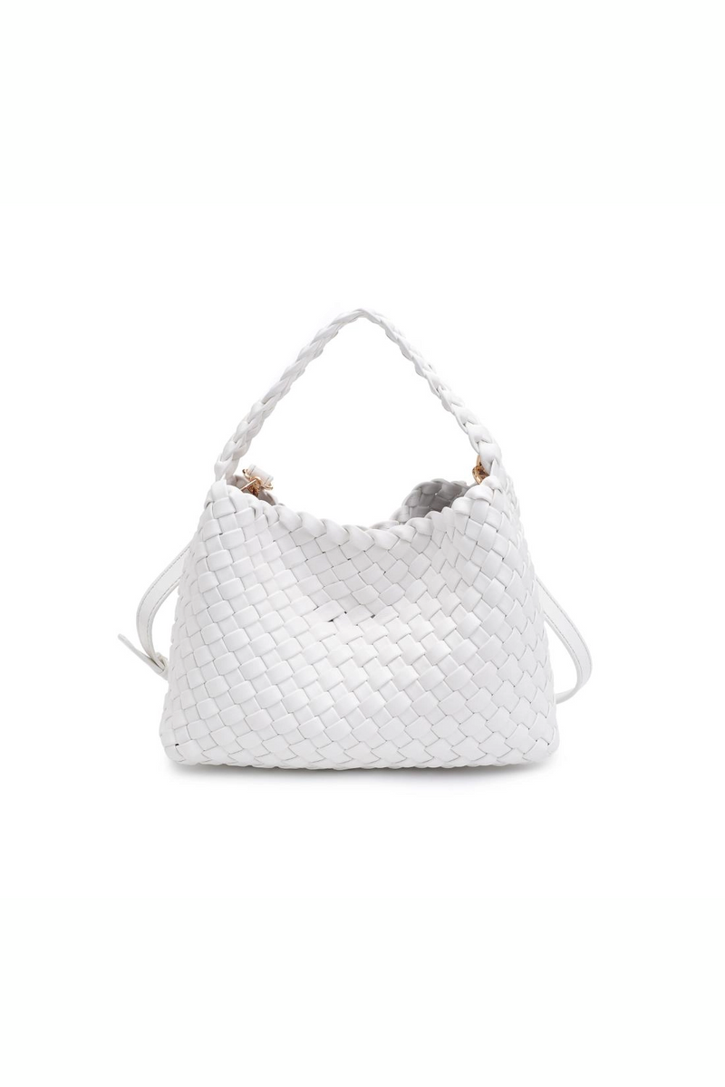 White Kaia Woven Crossbody