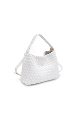 White Kaia Woven Crossbody