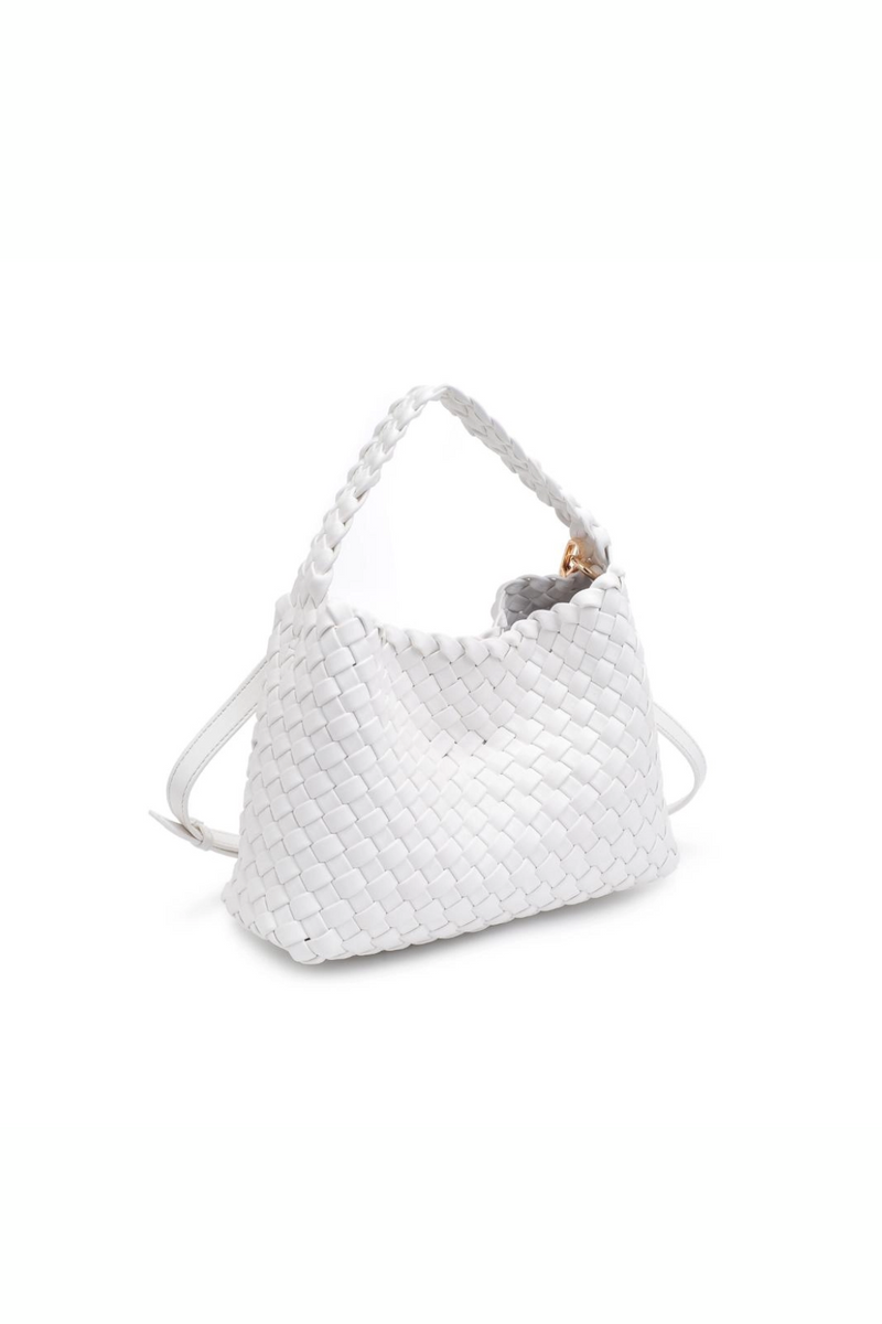 White Kaia Woven Crossbody