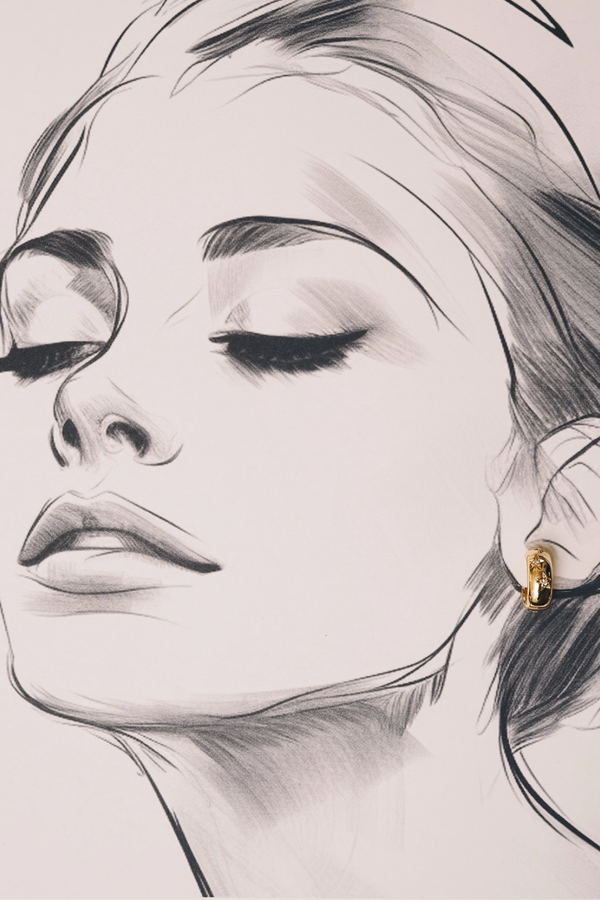 Celestial Hoop Earrings with Stars 18K Gold Plating