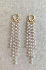 Fola Pearl Fringe Earrings | 18k Gold Plating