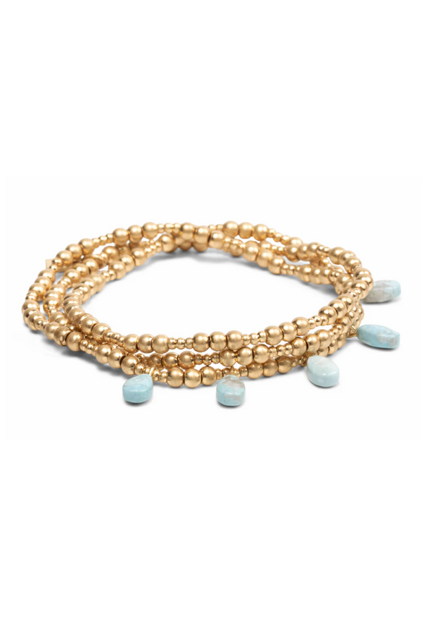 Metal Wrap - Timeless/Blue Howlite/Gold