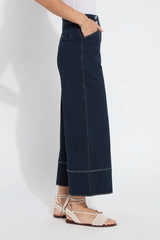 Dion Sailor Crop Palazzo Denim