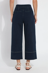 Dion Sailor Crop Palazzo Denim