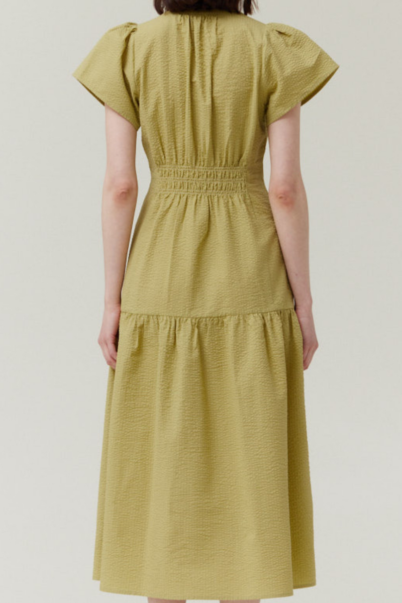 short crinkle dress Fasika Short Crinkle Dress - Lacee Cream, in Cotton - Size M/L - Light & Comfortable Feel - Hand-woven in Ethiopia