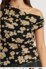 Tilly Black-Beige Floral Top