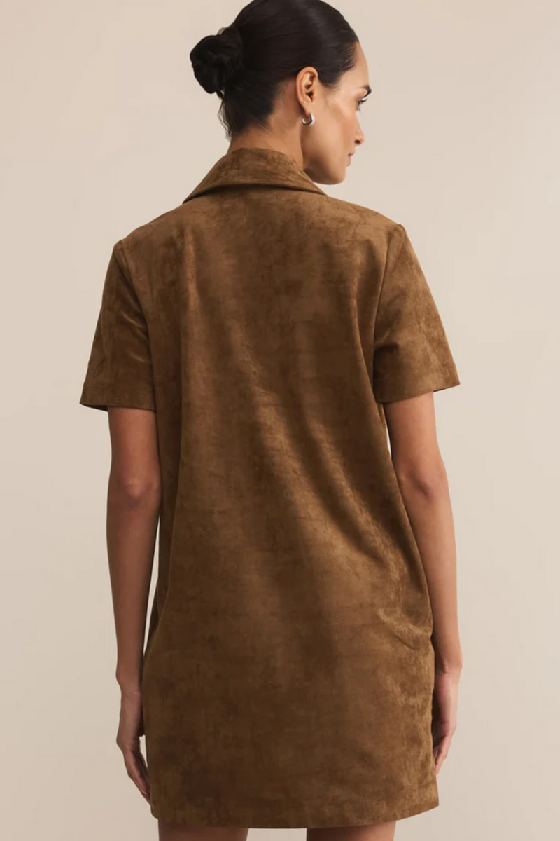 Brown Sydney Suede Mini Dress April Blooms Brown Sydney Suede Mini Dress April Blooms
