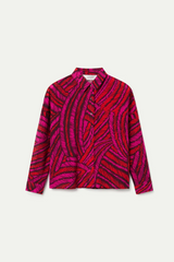 Pink, Red, Black Fedora Print Top