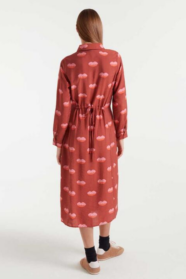 Lips Printed Midi Dress