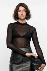 Kaia Spot Mesh Top