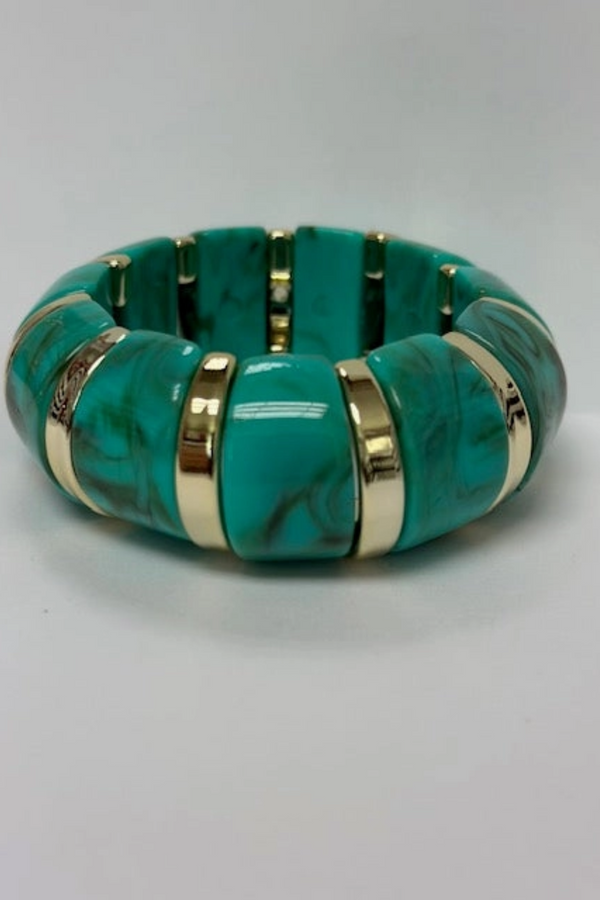 Green Stretch Resin Colored Bangle