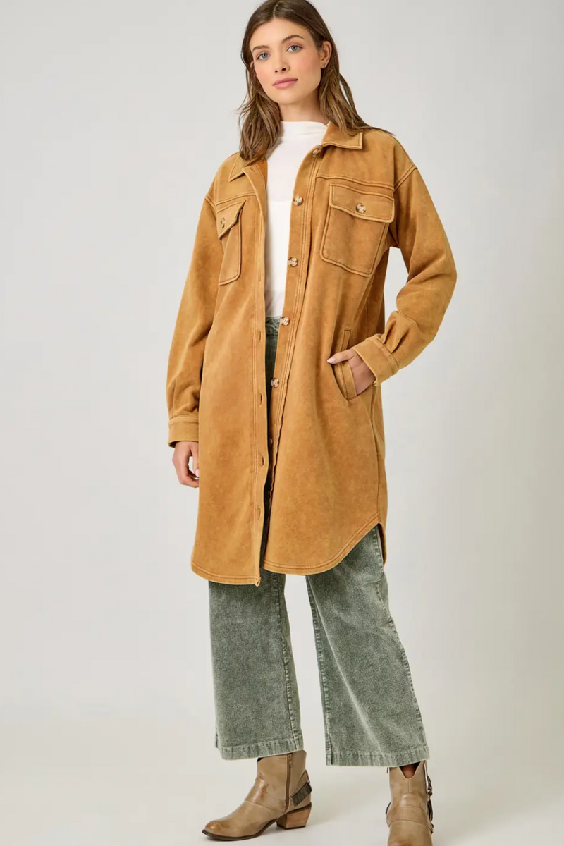 Washed Pumpkin Terry Long Jacket