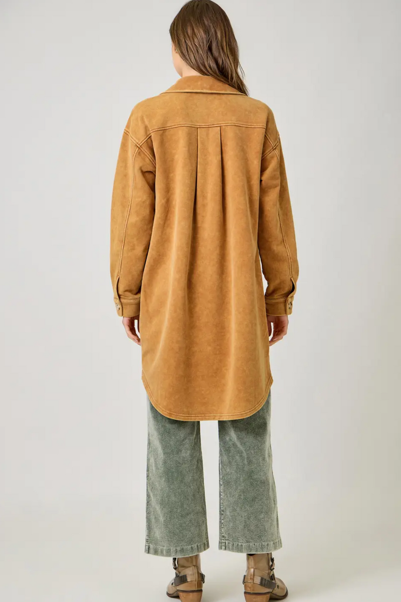 Washed Pumpkin Terry Long Jacket